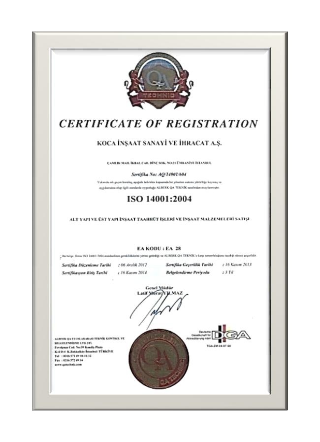 ISO certificate